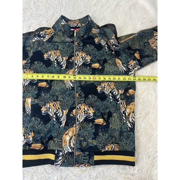 Victorious Mens Green Floral Tiger Track Pants & Jacket Track Suit Set Size 2X - Picture 10 of 16